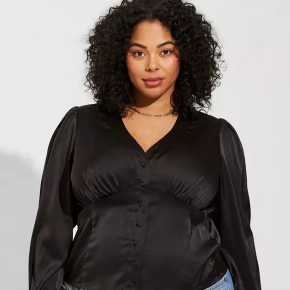torrid Tops - Torrid Black Button Front Blouse